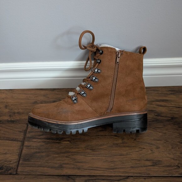 American Eagle Sherpa Lug boots camel tan size 7.5 - Picture 8 of 16